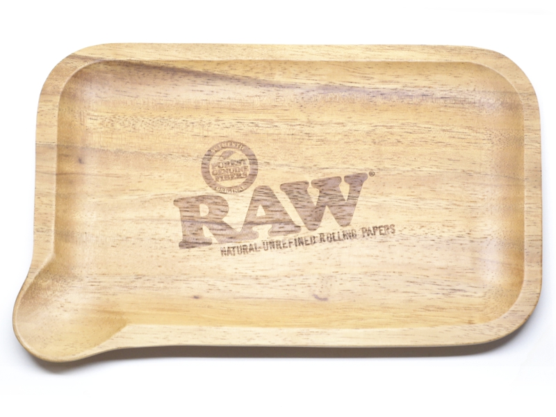 RAW WOODEN FOUR TRAY ROLLING TRAY 14479  