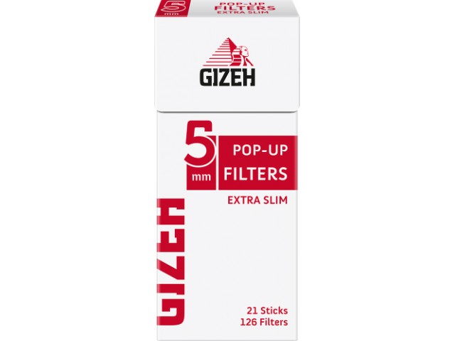1117 - Φιλτράκια GIZEH pop up extra slim 5,0mm 126 φίλτρα GIF007