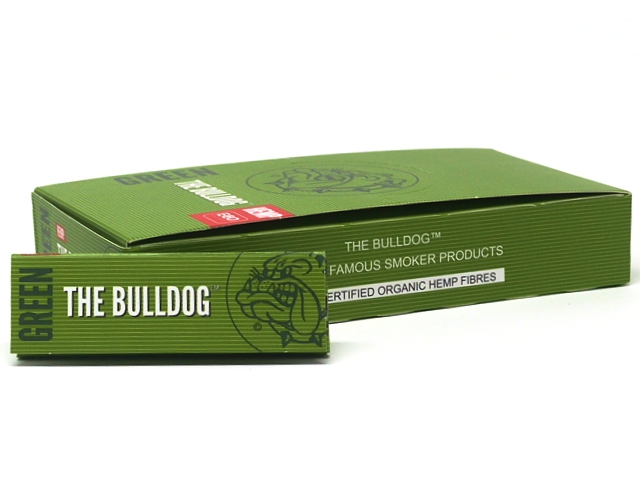 Χαρτάκια στριφτού THE BULLDOG GREEN ΠΡΑΣΙΝΑ 1&1/4 Hemp μεσαίο (κουτί των 25)
