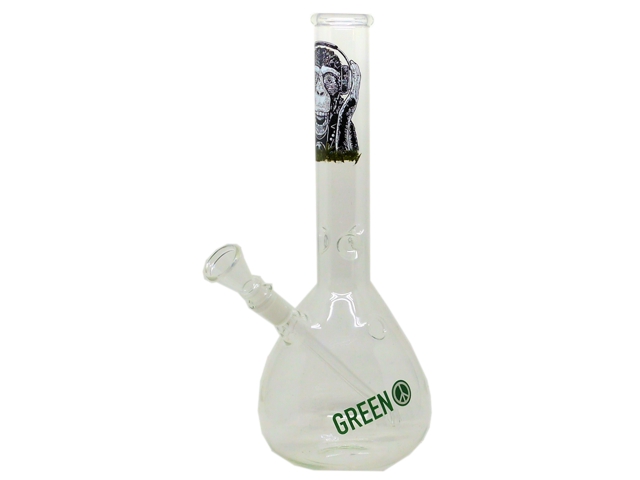 9913 -   LG23 GREEN GLASS ICE BONG 30cm    