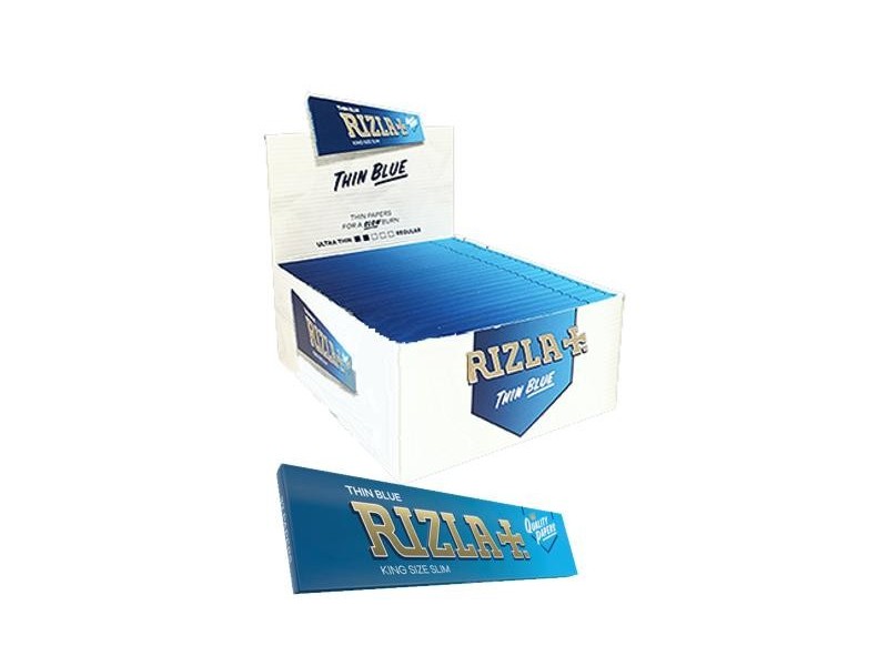 Χαρτάκια KING SIZE SLIM RIZLA BLUE Μπλέ κουτί των 50 τεμαχίων τιμή 0,34 το χαρτάκι