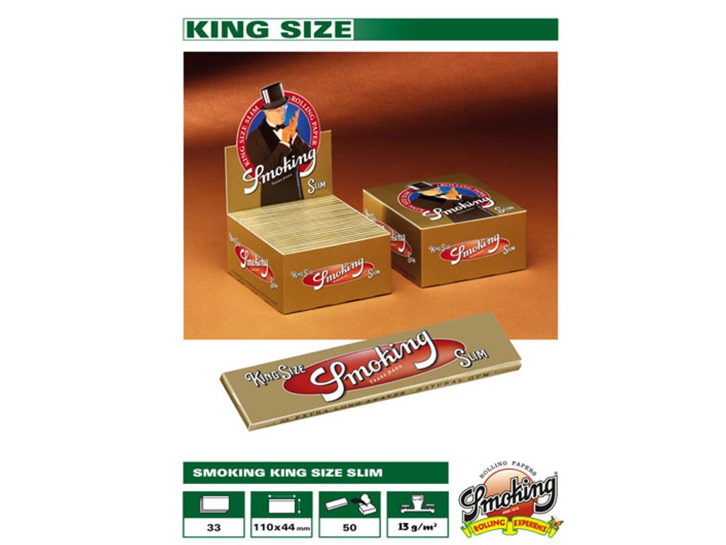 Χαρτάκια Smoking Gold SLIM king size κουτί 50τεμ 33φύλλα