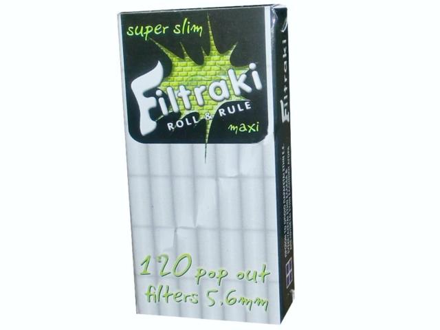 filtraki super slim 5,6mm maxi με 120 φιλτράκια στριφτού σε σελοφάν