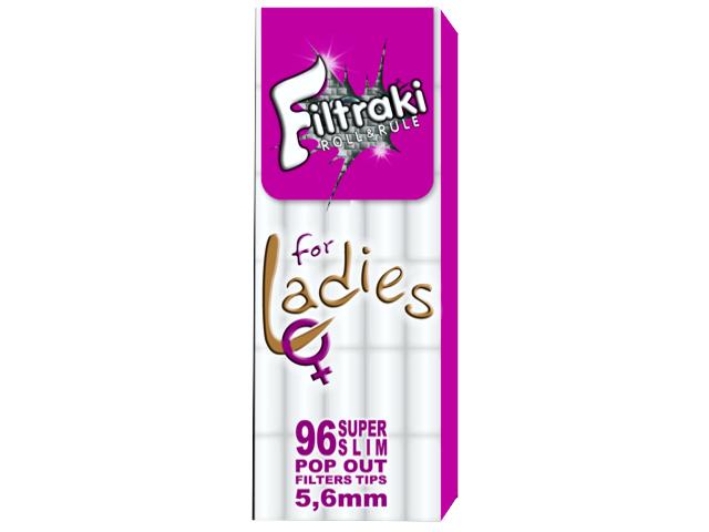 filtraki super slim 5,6mm FOR LADIES με 96 φιλτράκια pop out