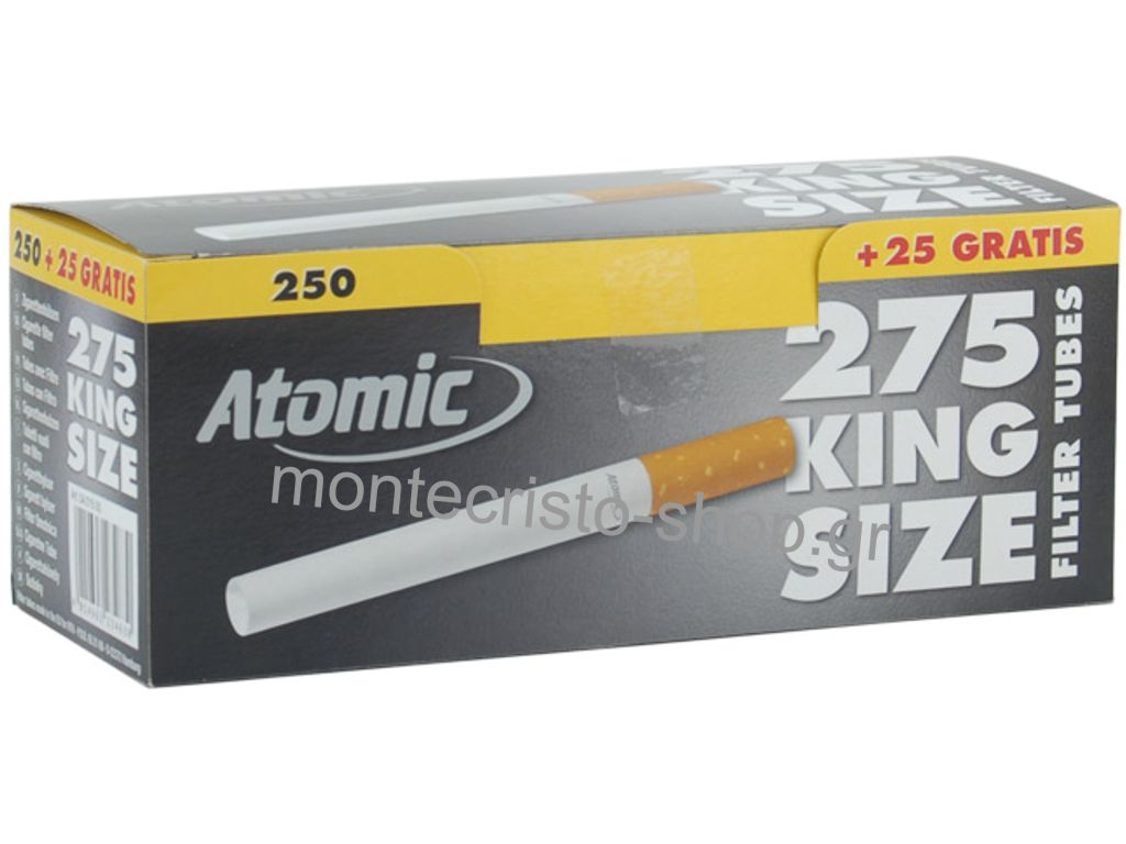 Άδεια τσιγάρα για γέμισμα ATOMIC TUBES κουτί με 275 τσιγαροσωλήνες 84mm
