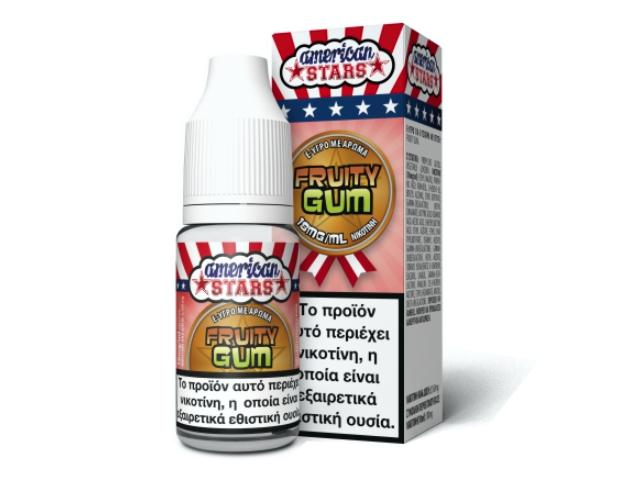 Υγρό αναπλήρωσης American Stars FRUITY GUM 10ml (τσιχλόφουσκα με ακτινίδιο και φράουλα)