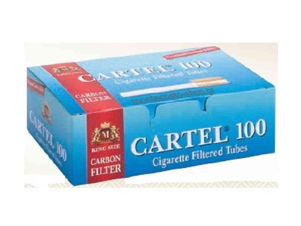 1880 - Άδεια τσιγάρα CARTEL 100 CARBON FILTER ΕΝΕΡΓΟΥ ΑΝΘΡΑΚΑ Tubes με 100 τσιγαροσωλήνες