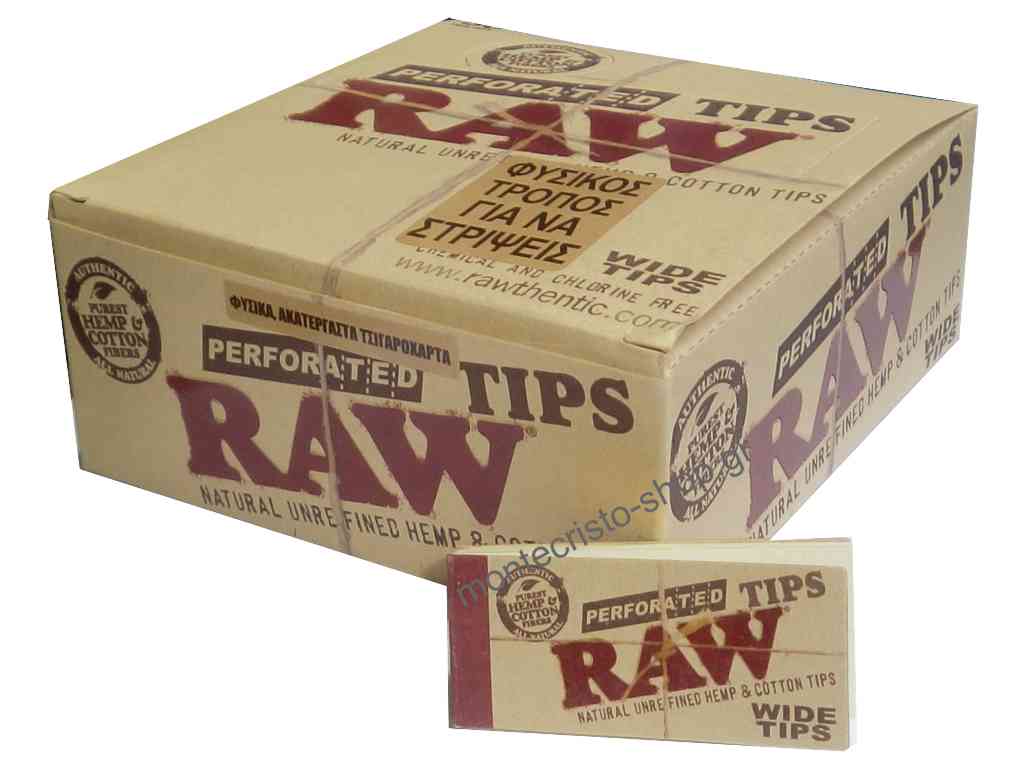   50  RAW PERFORATED WIDE TIPS   