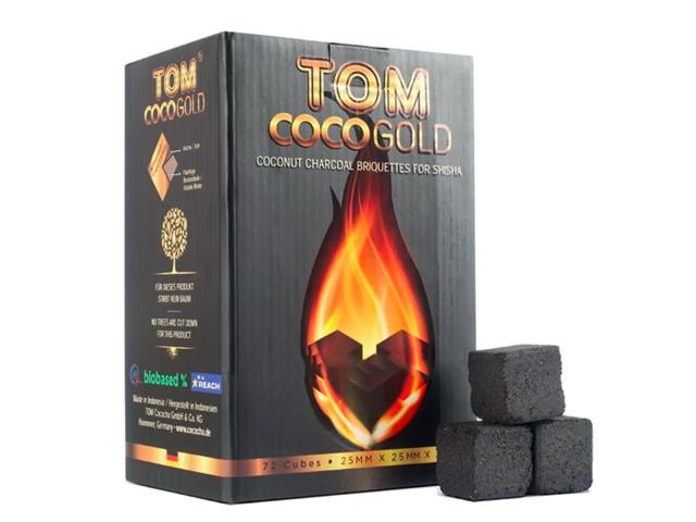 Καρβουνάκια για ναργιλέ TOM COCO GOLD 1kg (Κουτί με 72 καρβουνάκια)