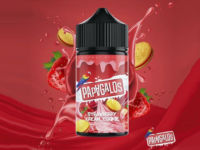 PAPAGALOS STRAWBERRY CREAM COOKIE Shake And Vape 25/75ml (    )