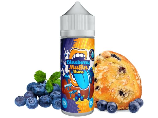 12211 - BIG MOUTH Shake And Vape BLUEBERRY MUFFIN BUNS 15/120ml (μάφινς με μούρα)