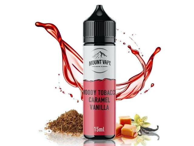 12252 - MOUNT VAPE Flavor Shots WOODY TOBACCO CARAMEL VANILIA 15/60ML (καπνικό με καραμέλα και βανίλια)