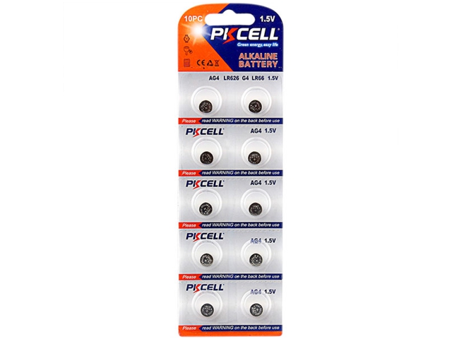 12288 - PKCELL AG4 - LR626 - 377 ALKALINE (10 )   