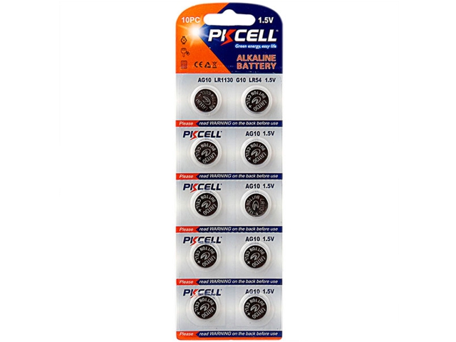 PKCELL AG10 - LR1130 - 390 ALKALINE (10 )   