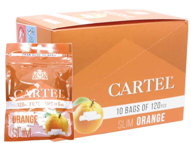 12336 - Φιλτράκια Cartel ORANGE SLIM 6.0mm (πορτοκάλι) κουτί των 10 τεμ