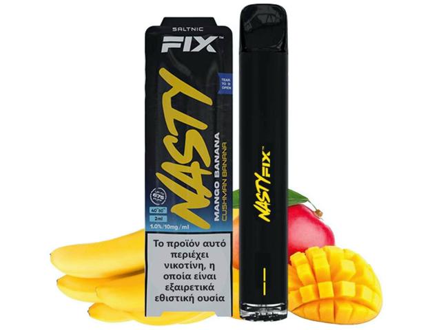 12363 - Ηλεκτρονικό τσιγάρο μιας χρήσης NASTY AIR FIX 2ml MANGO BANANA CUSHMAN 20mg (μάνγκο και μπανάνα)