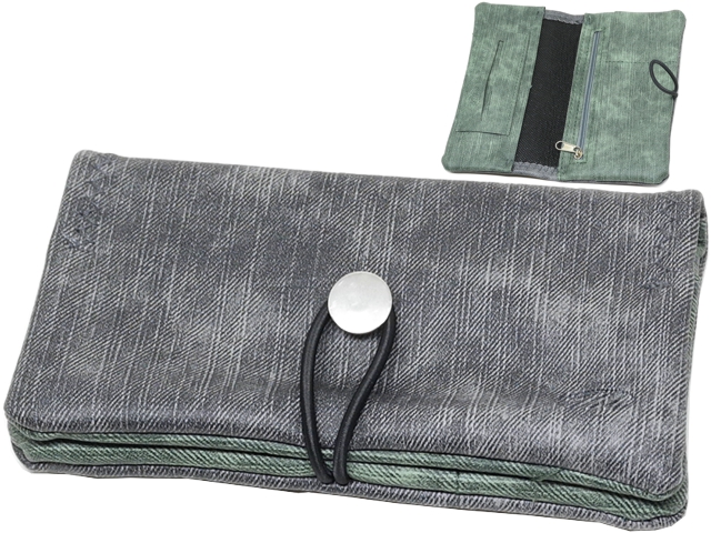 12417 - MONTE 0513 GREY JEAN & GREEN RUBBER BAND  