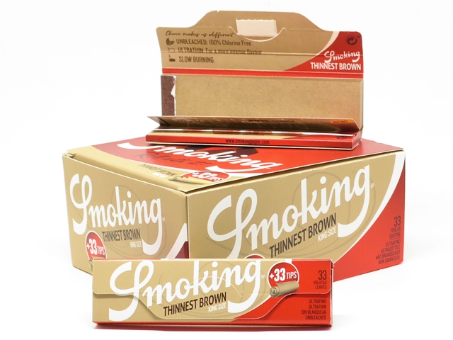 12484 -  Smoking Thinnest BROWN King Size + 33 tips   24