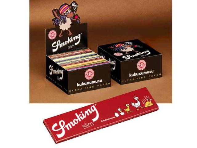 2897 - Κουτί με 50 χαρτάκια στριφτού KUKUXUMUSU by Smoking King Size 110mm (σε 18 σχέδια)