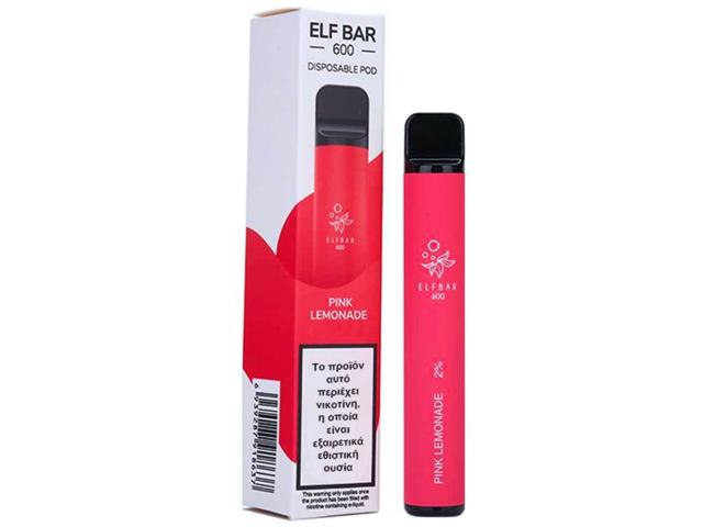 12687 - Ηλεκτρονικό τσιγάρο μιας χρήσης ELF BAR 600 PINK LEMONADE 20mg (λεμονάδα με γκρέιπφρουτ) 2ml