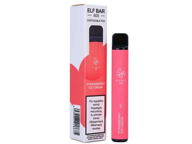     ELF BAR 600 STRAWBERRY ICE CREAM 20mg ( ) 2ml