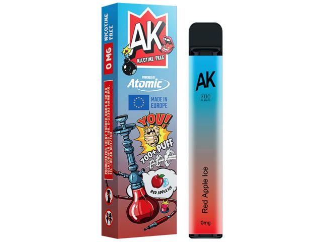 12714 - Ηλεκτρονικό τσιγάρο μιας χρήσης ATOMIC AROMA KING RED APPLE ICE 2ml χωρίς νικοτίνη (κόκκινο μήλο με πάγο)