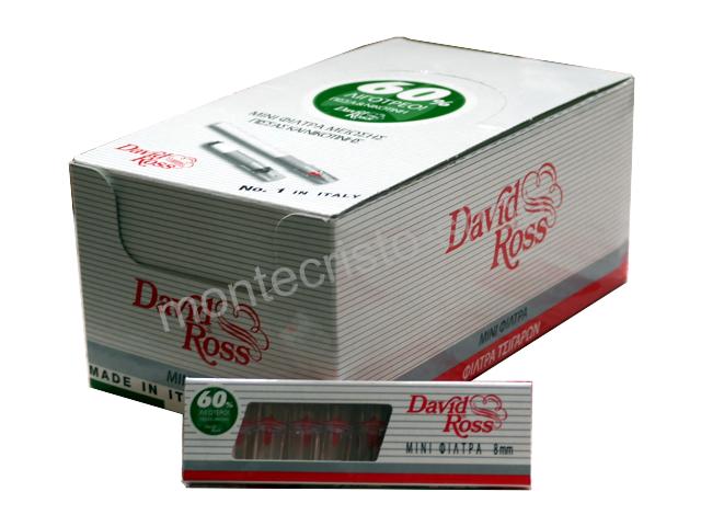 Κουτί με 36 πιπάκια τσιγάρου David Ross Mini Φίλτρα για κανονικό τσιγάρο 8mm (made in Italy)