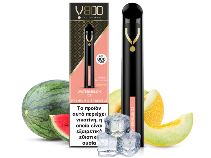 12822 -     DINNER LADY V800 2ml Disposable WATERMELON ICE 20mg (,   )