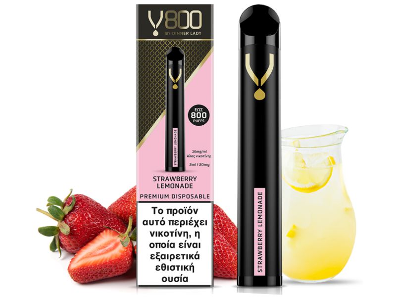 12824 -     DINNER LADY V800 2ml Disposable STRAWBERRY LEMONADE 20mg (  )