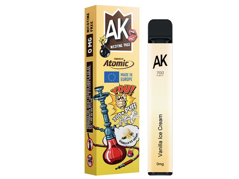 Ηλεκτρονικό τσιγάρο μιας χρήσης ATOMIC AROMA KING VANILLA ICE CREAM 2ml χωρίς νικοτίνη (παγωτό βανίλια)