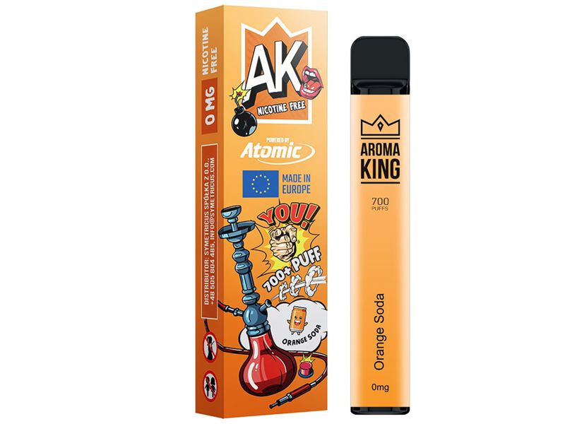 12841 - Ηλεκτρονικό τσιγάρο μιας χρήσης ATOMIC AROMA KING ORANGE SODA 2ml χωρίς νικοτίνη (σόδα με πορτοκάλι)