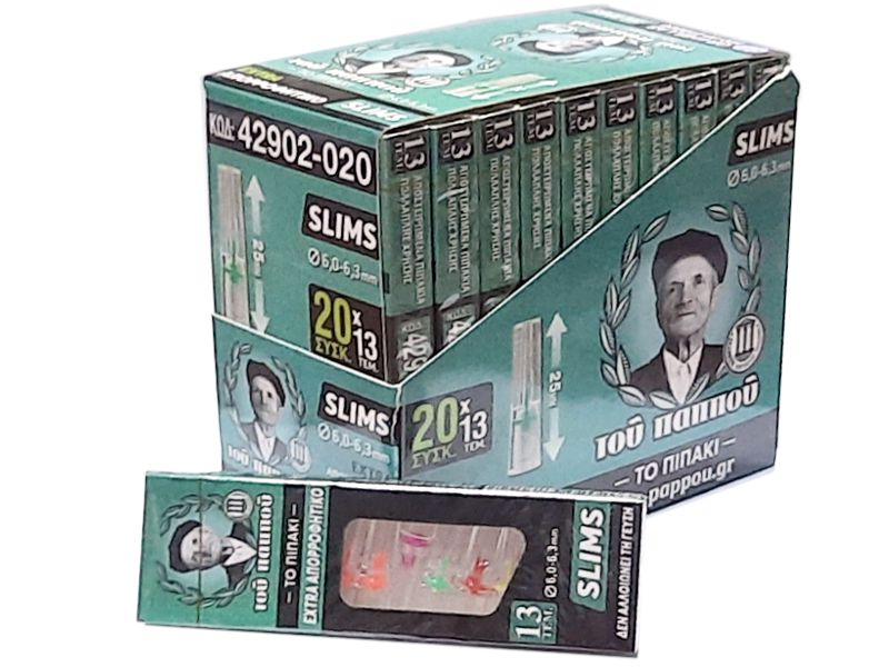 Πιπάκια του παππού slim 42902-020 με 13 πίπες τσιγάρου 6.0 - 6.3mm κουτί των 20τεμ