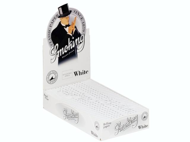 3025 - Κουτί με 25 χαρτάκια στριφτού Smoking White άσπρα 1 1/4 μεσαία