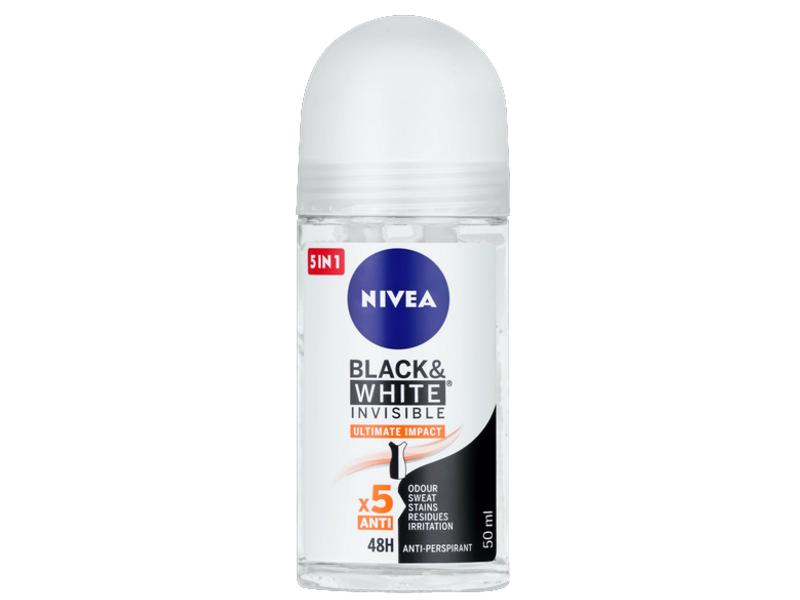 NIVEA BLACK & WHITE INVISIBLE Ultimate Impact 5 in 1 Γυναικείο Αποσμητικό Roll-on 50ml