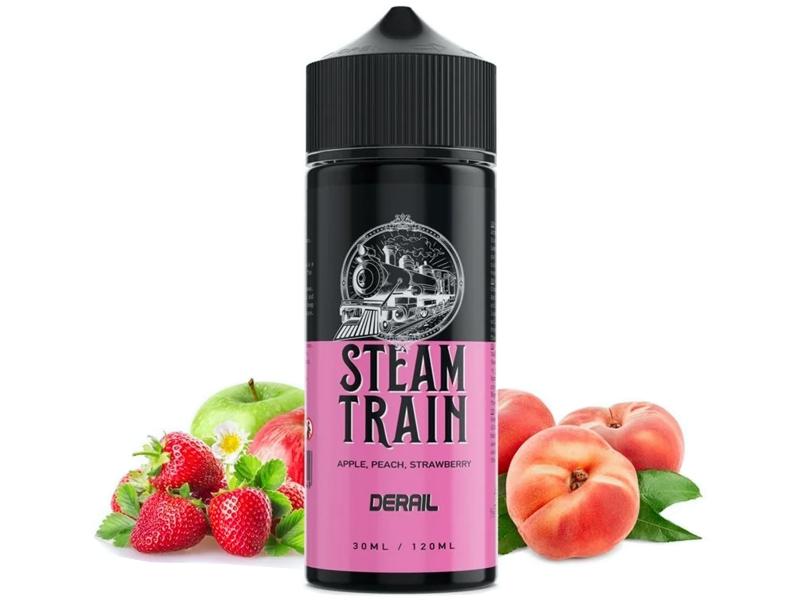 13082 - STEAMTRAIN Flavour Shot DERAIL 30ml / 120ml (μήλο, ροδάκινο και φράουλα)