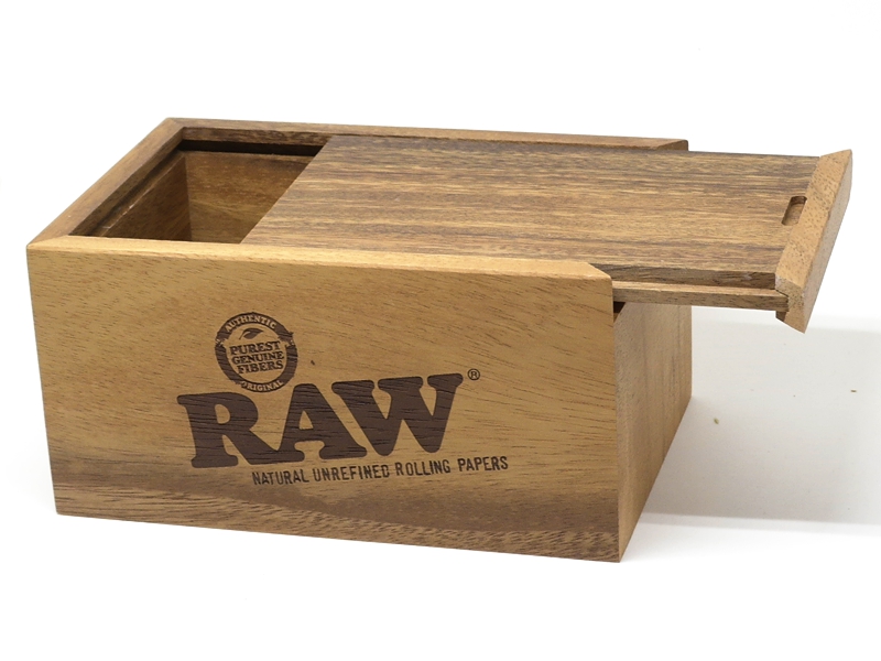 RAW SLIDE ACACIA WOODEN BOX LARGE   