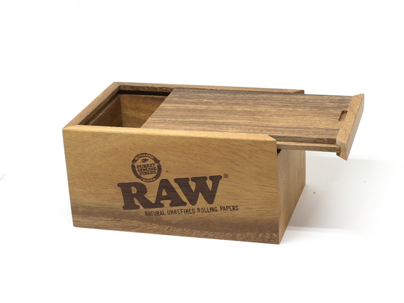 13109 - RAW SLIDE ACACIA WOODEN BOX SMALL   