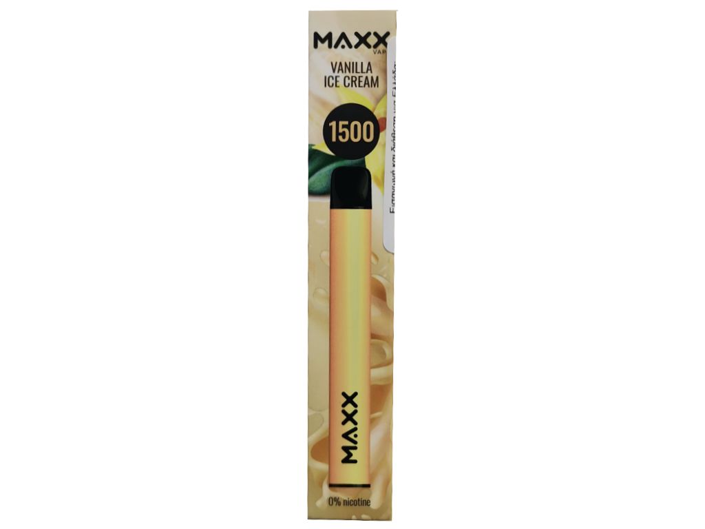 13137 - Ηλεκτρονικό τσιγάρο μιας χρήσης MAXX VAPE VANILLA ICE CREAM 3.4ml χωρίς νικοτίνη (παγωτό βανίλια)