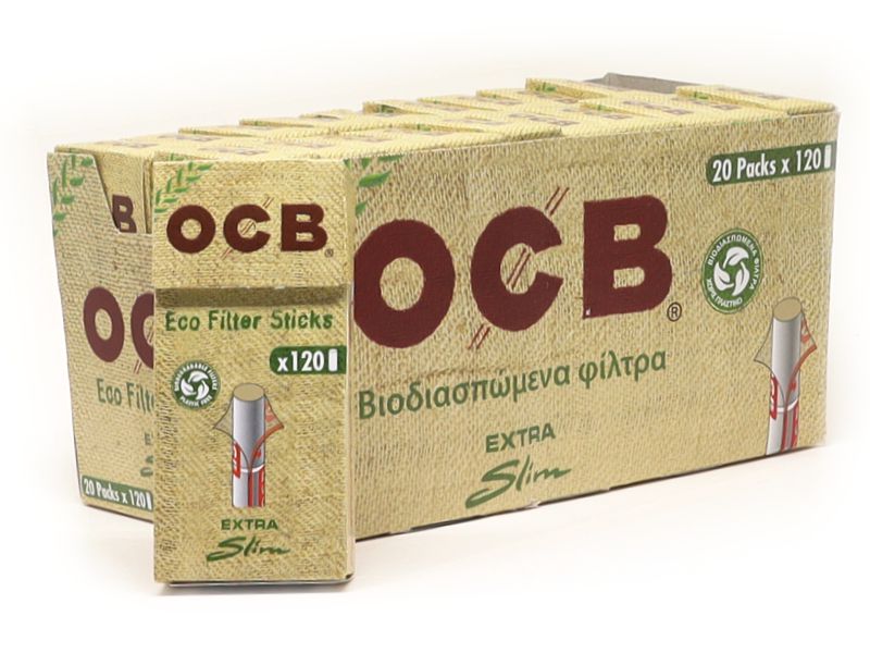 13282 - Φιλτράκια OCB ECO FILTER STICK 5.7mm Extra Slim 120 ΒΙΟΔΙΑΣΠΩΜΕΝΑ ΦΙΛΤΡΑ (Κουτί των 20τεμ)