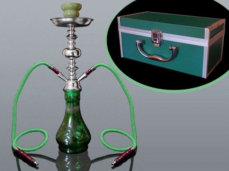  MADO SHISHA  48cm HOOKAH 2 HOSE GREEN 665-5513   