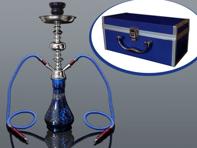  MADO SHISHA  48cm HOOKAH 2 HOSE BLUE 665-5511   