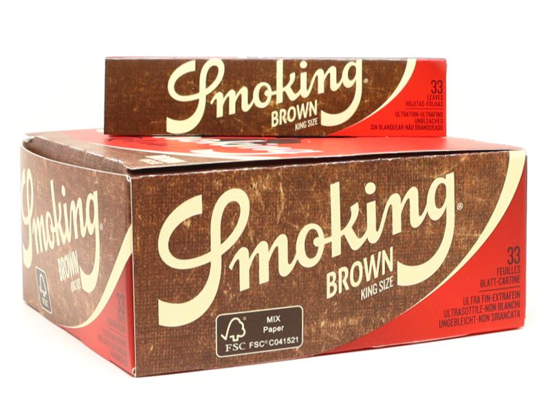 13524 - Smoking BROWN King Size 33 Ακατέργαστο Χαρτάκια Στριφτού (Κουτί 50τεμ)