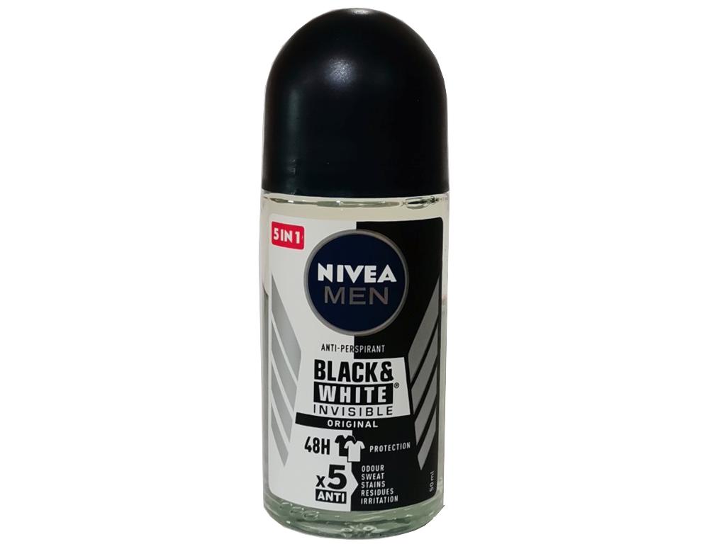 NIVEA BLACK & WHITE INVISIBLE Original Impact 5 in 1 Ανδρικό Αποσμητικό Roll-on 50ml
