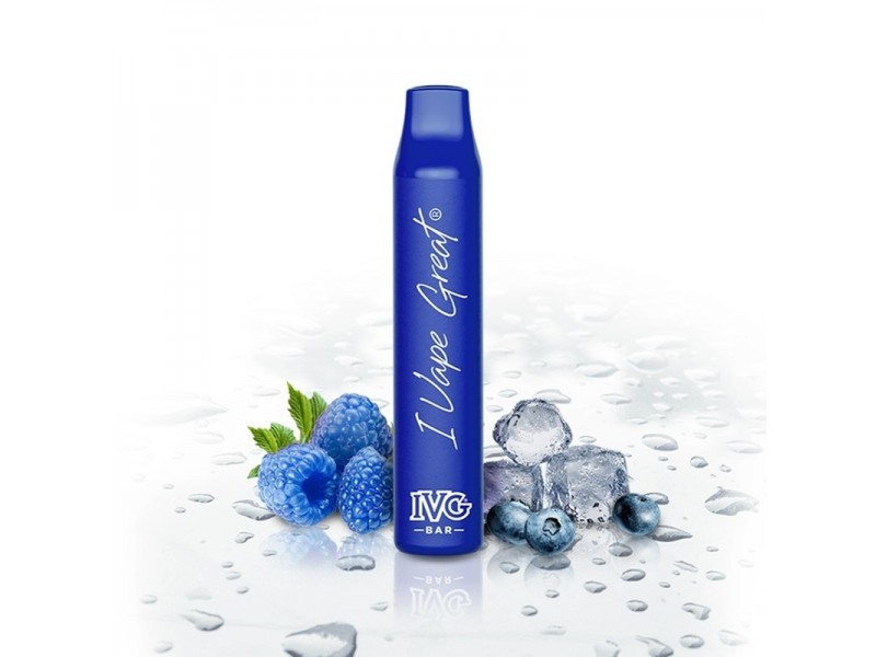13611 - Ηλεκτρονικό τσιγάρο μιας χρήσης IVG BAR Plus 800 BLUE RASPBERRY ICE 20mg (μπλε βατόμουρα και πάγο) 2ml
