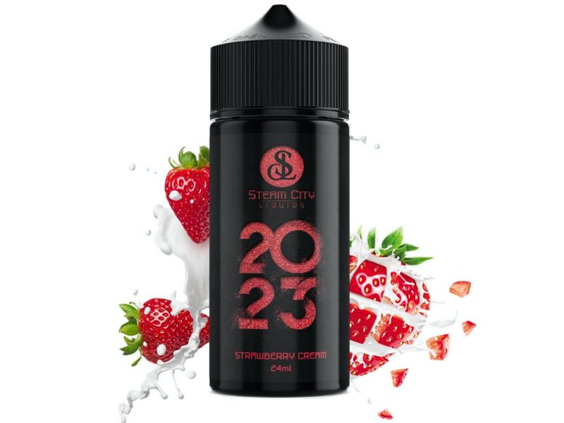 STEAM CITY 2023 STRAWBERRY CREAM FLAVOUR SHOT 24/120ML (   )