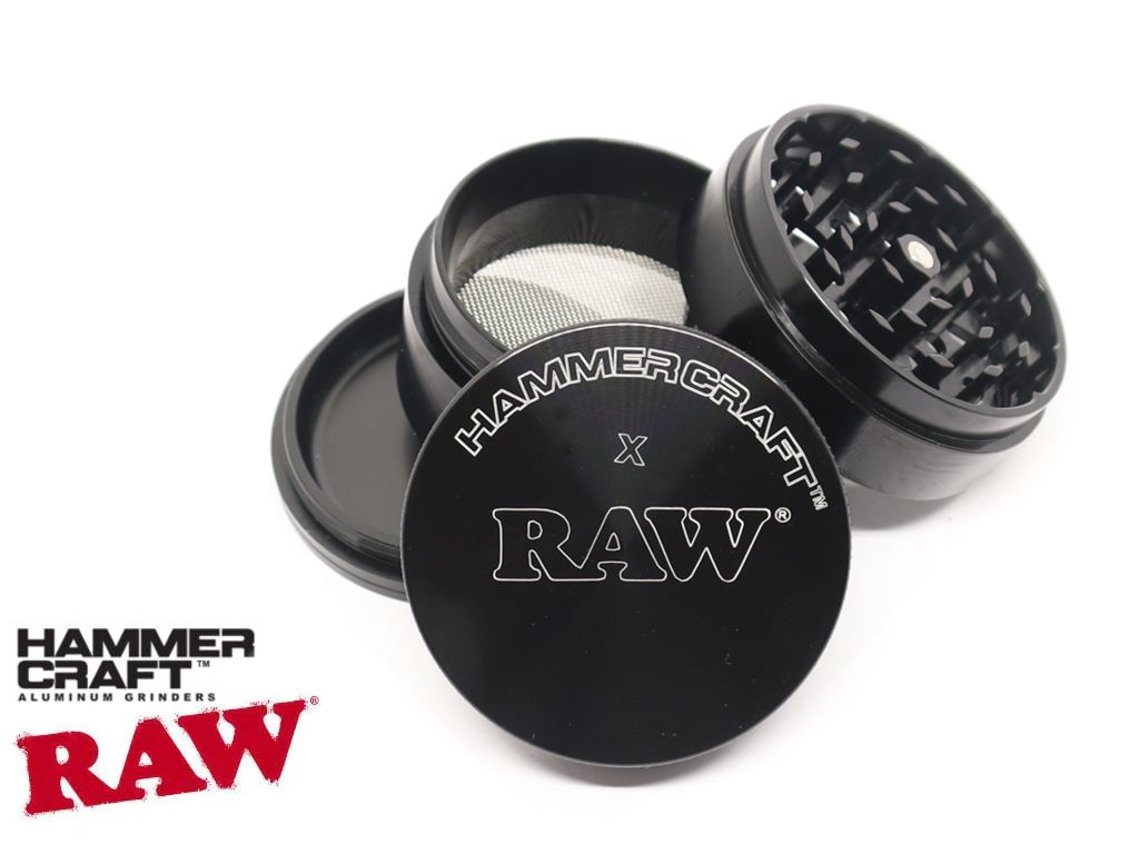 HAMMERCRAFT X RAW ALUMINIUM BLACK SMALL 51mm 4 PARTS GRINDER