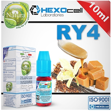 3969 - Υγρό αναπλήρωσης Natura RY4 από την Hexocell (καπνικό) 10 ml