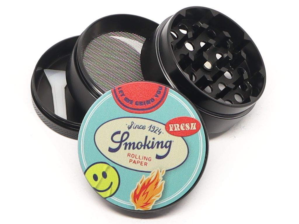 14227 -   SMOKING SMILY 4 PARTS METAL GRINDER 50mm 021832