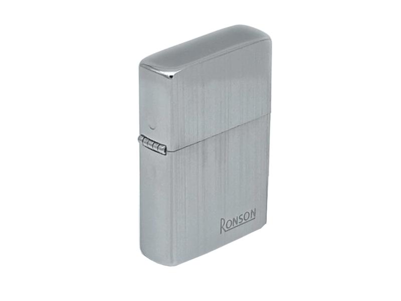  Ronson No 2008 Fluid Lighter Chrome Vert Brushed