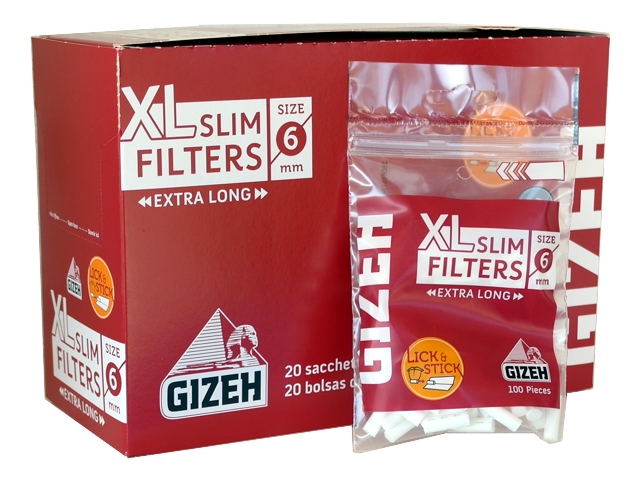 4422 - Κουτί με 20 φιλτράκια στριφτού Gizeh Slim Filters XL GIF038